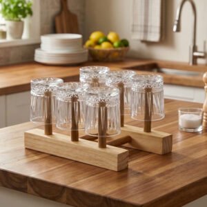 wooden glass holder